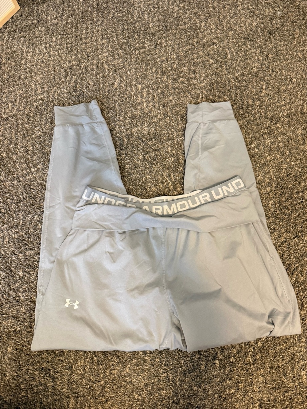 Under Armour Women’s Light Gray Performance Sweatpants with Branded Waistband - Picture 2 of 5